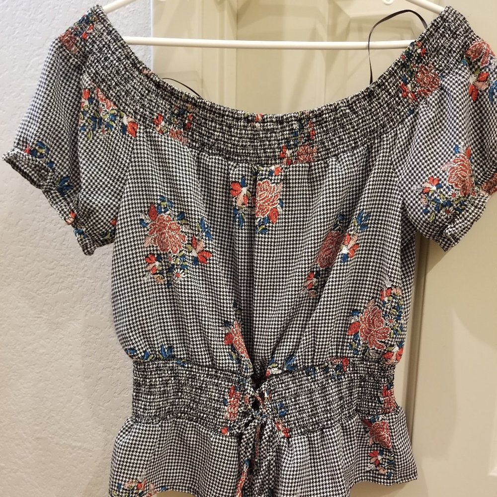 Lily Star Black Check & Floral Shirt